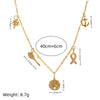 Wholesale Stainless Steel Starfish Geometric Pendant Necklace With Furnace Vacuum Plating