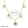 Wholesale Stainless Steel Starfish Geometric Pendant Necklace With Furnace Vacuum Plating