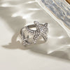Wholesale Stainless Steel Starfish Opening Ring Jewelry Diamondencrusted Electroplated For Women