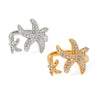 Wholesale Stainless Steel Starfish Opening Ring With Electroplating Animal Pattern For Women