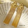Wholesale Stainless Steel Starfish Tassel Earrings Vacuum Electroplated For Women