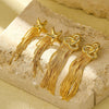 Wholesale Stainless Steel Starfish Tassel Earrings Vacuum Electroplated For Women