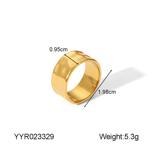 Wholesale Stainless Steel Striped Open Ring With Geometric Design And Electroplating For Unisex Light Luxury Style