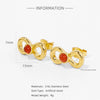 Wholesale Stainless Steel Stud Earrings With Sunflower Geometric Pattern And Electroplating Treatment For Women