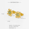 Wholesale Stainless Steel Stud Earrings With Sunflower Geometric Pattern And Electroplating Treatment For Women
