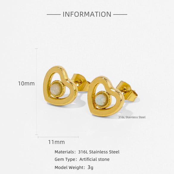 Wholesale Stainless Steel Stud Earrings With Sunflower Geometric Pattern And Electroplating Treatment For Women
