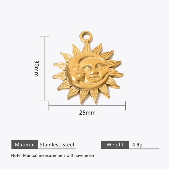 Wholesale Stainless Steel Sun Heart Elephant Multi Shaped Pendant Bracelet Necklace Jewelry Accessories With Electroplating