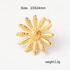 Wholesale Stainless Steel Sunflower Pendant Fashion Necklace And Earrings Accessories With 18K Gold Plated Electroplating
