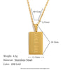 Wholesale Stainless Steel Sweater Chain Necklace With Square Pendant And Letter Pattern Vacuum Plated
