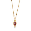 Wholesale Stainless Steel Sweet Geometric Drop Shape Pendant Necklace With Exquisite Zircon And Regular Chain Plated With 18K True Gold