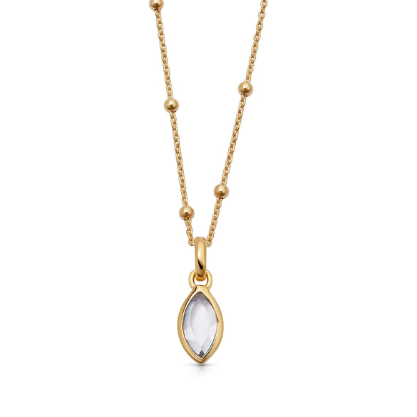 Wholesale Stainless Steel Sweet Geometric Drop Shape Pendant Necklace With Exquisite Zircon And Regular Chain Plated With 18K True Gold