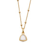 Wholesale Stainless Steel Sweet Geometric Drop Shape Pendant Necklace With Exquisite Zircon And Regular Chain Plated With 18K True Gold