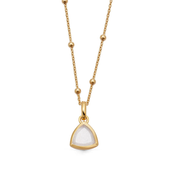 Wholesale Stainless Steel Sweet Geometric Drop Shape Pendant Necklace With Exquisite Zircon And Regular Chain Plated With 18K True Gold