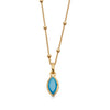 Wholesale Stainless Steel Sweet Geometric Drop Shape Pendant Necklace With Exquisite Zircon And Regular Chain Plated With 18K True Gold