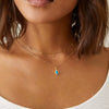 Wholesale Stainless Steel Sweet Geometric Drop Shape Pendant Necklace With Exquisite Zircon And Regular Chain Plated With 18K True Gold