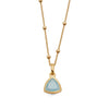 Wholesale Stainless Steel Sweet Geometric Drop Shape Pendant Necklace With Exquisite Zircon And Regular Chain Plated With 18K True Gold
