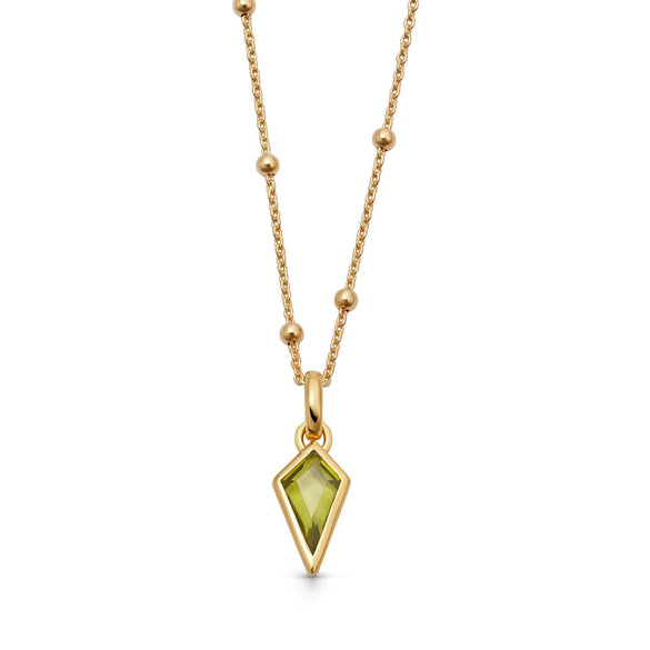 Wholesale Stainless Steel Sweet Geometric Drop Shape Pendant Necklace With Exquisite Zircon And Regular Chain Plated With 18K True Gold