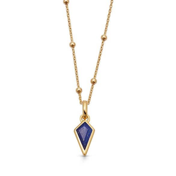 Wholesale Stainless Steel Sweet Geometric Drop Shape Pendant Necklace With Exquisite Zircon And Regular Chain Plated With 18K True Gold