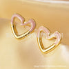 Wholesale Stainless Steel Sweet Heart Shape Stamping Earrings For Women