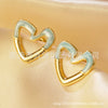 Wholesale Stainless Steel Sweet Heart Shape Stamping Earrings For Women