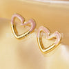 Wholesale Stainless Steel Sweet Heart Shape Stamping Earrings For Women