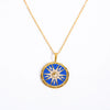 Wholesale Stainless Steel Tarot Card Round Pendant Necklace With Real Gold Plated Color Preserving Retro Style Electroplating Treatment