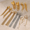 Wholesale Stainless Steel Tassel Earrings With Geometric Design And Electroplating For Women