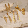 Wholesale Stainless Steel Tassel Earrings With Geometric Design And Electroplating For Women