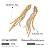 Wholesale Stainless Steel Tassel Earrings With Geometric Design And Electroplating For Women