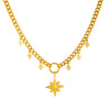 Wholesale Stainless Steel Thick Chain Necklace With Star Pendant And Electroplating For Women In Neutral Style