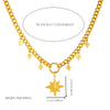 Wholesale Stainless Steel Thick Chain Necklace With Star Pendant And Electroplating For Women In Neutral Style
