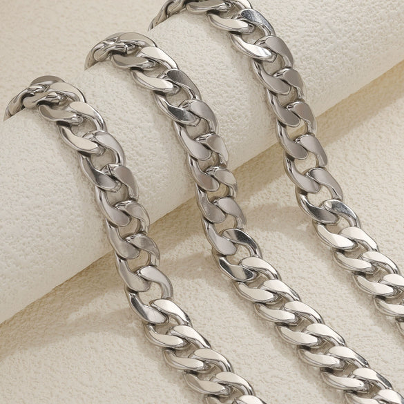 Wholesale Stainless Steel Thread Pattern Electroplated Cuban And Rice Chain Jewelry Accessories For Diy Necklace And Bracelet