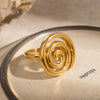 Wholesale Stainless Steel Thread Rotating Ring With Geometric Design And Electroplating Treatment For Women