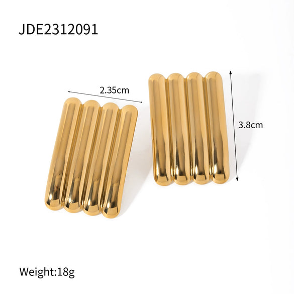 Wholesale Stainless Steel Three Layer Rib Opening Electroplated Bracelet Jewelry