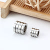 Wholesale Stainless Steel Three Slot Through Hole Beaded Leather Rope Necklace Accessories With Electroplating Treatment And Thread Bead Pattern