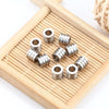 Wholesale Stainless Steel Three Slot Through Hole Beaded Leather Rope Necklace Accessories With Electroplating Treatment And Thread Bead Pattern