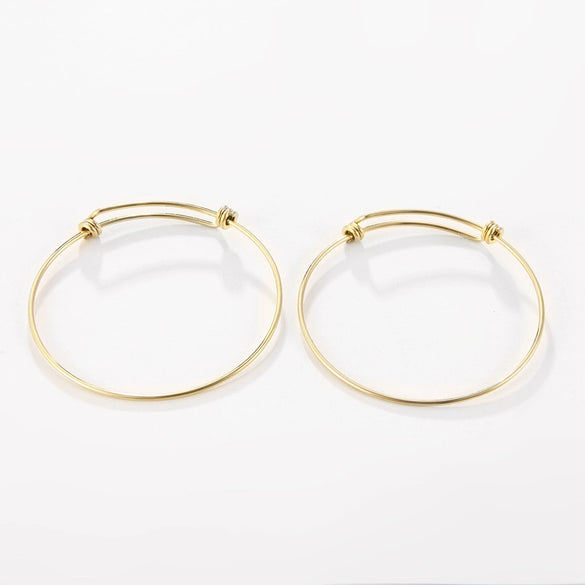 Wholesale Stainless Steel Titanium Steel Coil Pushpull Telescopic Adjustable Electroplated Bracelet