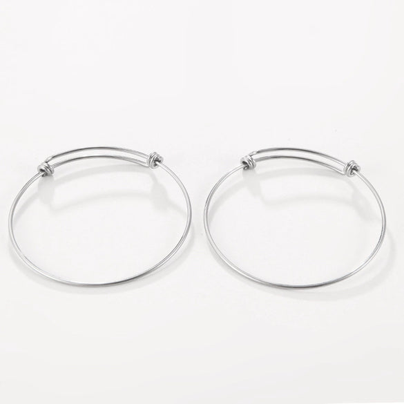 Wholesale Stainless Steel Titanium Steel Coil Pushpull Telescopic Adjustable Electroplated Bracelet