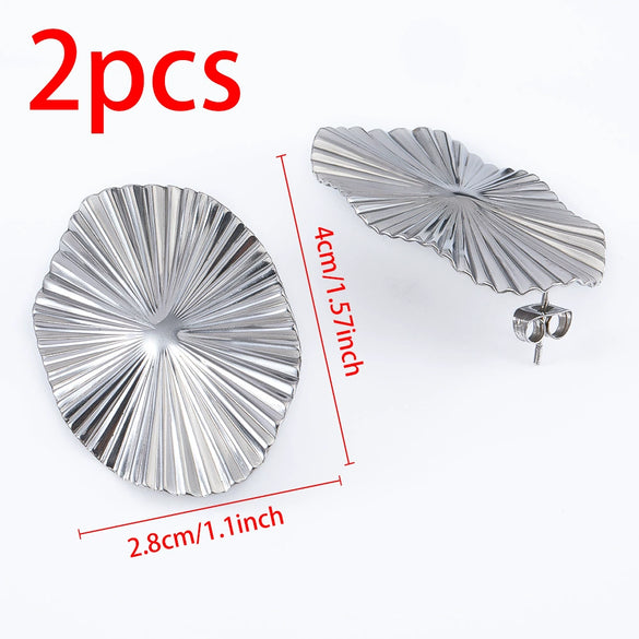 Wholesale Stainless Steel Titanium Steel Earrings With Conch Love Pattern Electroplating For Female Light Luxury Fashion Style