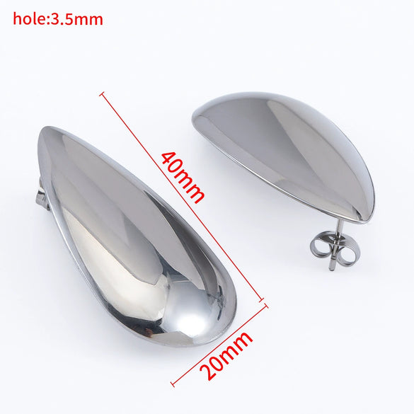 Wholesale Stainless Steel Titanium Steel Earrings With Conch Love Pattern Electroplating For Female Light Luxury Fashion Style
