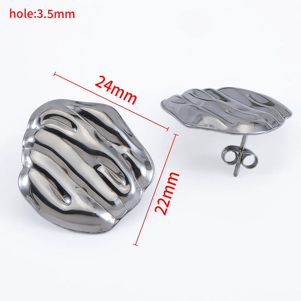 Wholesale Stainless Steel Titanium Steel Earrings With Conch Love Pattern Electroplating For Female Light Luxury Fashion Style