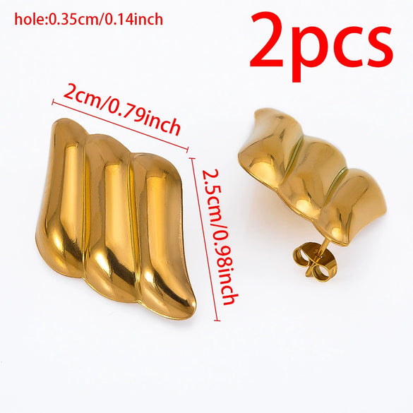 Wholesale Stainless Steel Titanium Steel Earrings With Conch Love Pattern Electroplating For Female Light Luxury Fashion Style