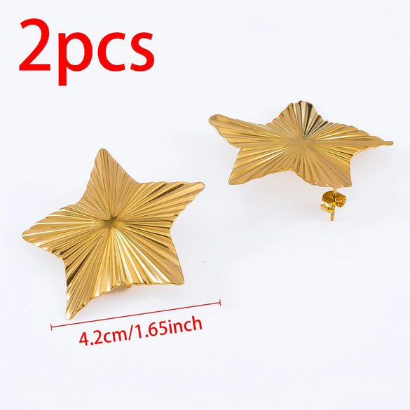 Wholesale Stainless Steel Titanium Steel Earrings With Conch Love Pattern Electroplating For Female Light Luxury Fashion Style