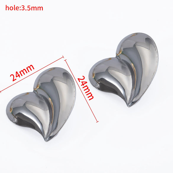 Wholesale Stainless Steel Titanium Steel Earrings With Conch Love Pattern Electroplating For Female Light Luxury Fashion Style