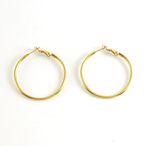 Wholesale 316L Stainless Steel Titanium Steel Geometric Earrings 18K Gold Plated Electroplated For Women Trendy Classic Fashion Allmatch Design
