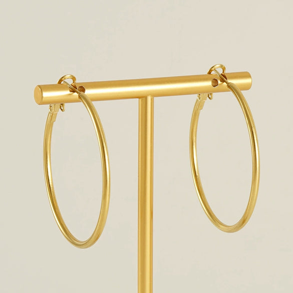 Wholesale 316L Stainless Steel Titanium Steel Geometric Earrings 18K Gold Plated Electroplated For Women Trendy Classic Fashion Allmatch Design