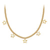 Wholesale Stainless Steel Titanium Steel Geometric Star Hollow Fivepointed Star Electroplated Calendering Chain Necklace Bracelet Jewelry For Women