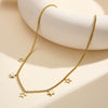 Wholesale Stainless Steel Titanium Steel Geometric Star Hollow Fivepointed Star Electroplated Calendering Chain Necklace Bracelet Jewelry For Women