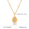 Wholesale Stainless Steel Titanium Steel Necklace With Diamond Set Water Drop Fourleaf Clover Fivepointed Star Pendant Minimalist Style