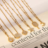 Wholesale Stainless Steel Titanium Steel Necklace With Diamond Set Water Drop Fourleaf Clover Fivepointed Star Pendant Minimalist Style